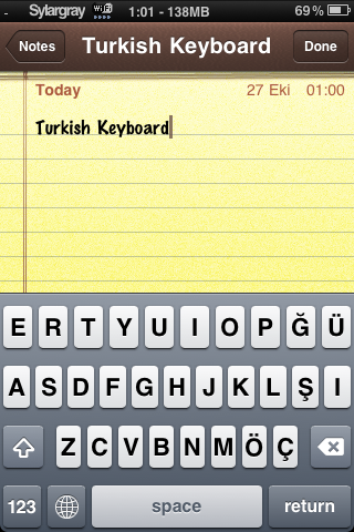 turkish keyboard iphone