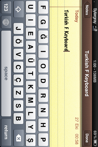 turkish keyboard iphone