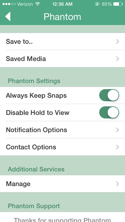 phantom for snapchat ios 11 no connection