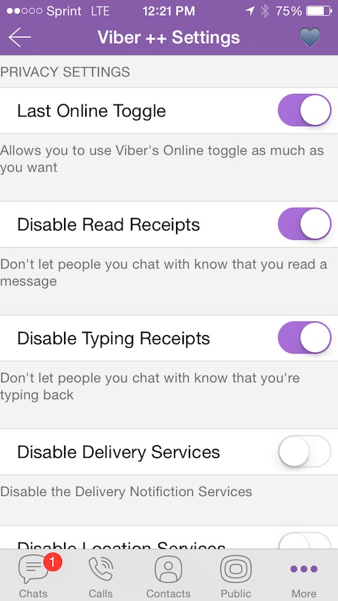 how to stop in app vibration in viber for iphone